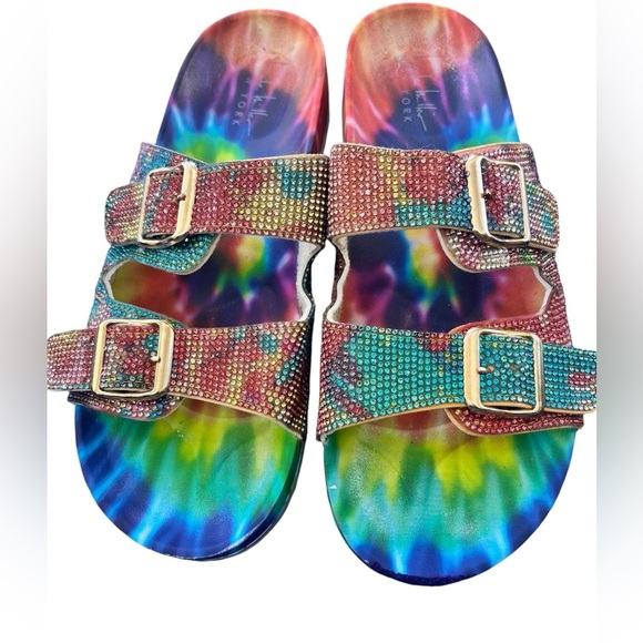 Nicole Miller Rainbow 🌈 Tie Dye Sandals - Picture 7 of 9